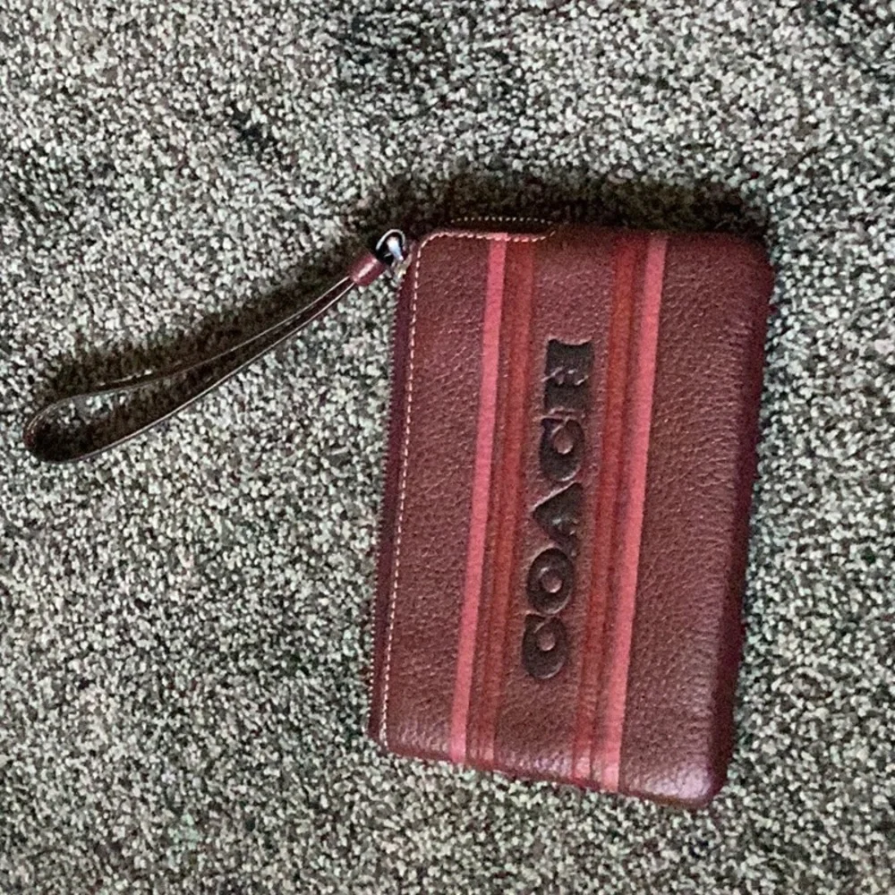 Coach Dual-Tone Wristlet in Brown and Red - Picture 3 of 10